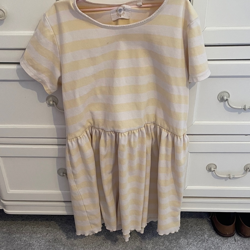 Konges Slojd Striped Cream and Yellow Kids Dress